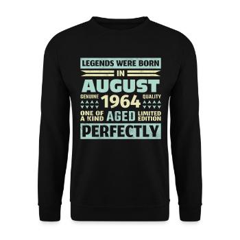 59th Birthday August Vintage 1964 Vintage - Unisex Sweatshirt - black - Front - Alina (178cm) & Michal (187cm)