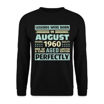 63rd Birthday August Vintage 1960 Vintage - Unisex Sweatshirt - black - Front - Alina (178cm) & Michal (187cm)