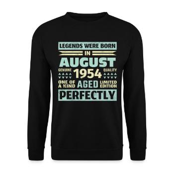 69th Birthday August Vintage 1954 Vintage - Unisex Sweatshirt - black - Front - Alina (178cm) & Michal (187cm)