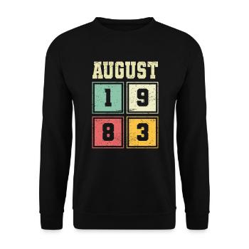 40th Birthday August Vintage 1983 Vintage - Unisex Sweatshirt - black - Front - Alina (178cm) & Michal (187cm)