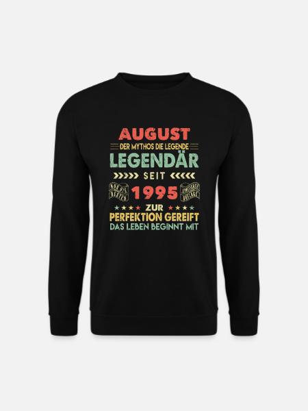 28. Geburtstag August Jahrgang 1995 Vintage - Unisex Pullover - Schwarz