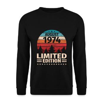 49ème anniversaire août millésime 1974 millésime - Sweat-shirt Unisexe - noir - Devant - Alina (178cm) & Michal (187cm)