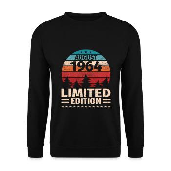 59th Birthday August Vintage 1964 Vintage - Unisex Sweatshirt - black - Front - Alina (178cm) & Michal (187cm)