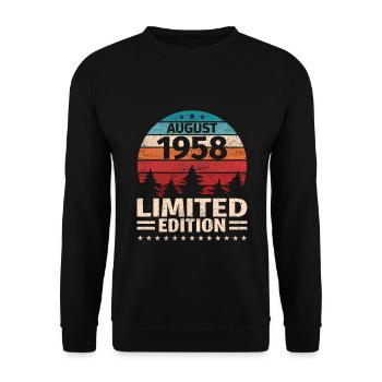 65th Birthday August Vintage 1958 Vintage - Unisex Sweatshirt - black - Front - Alina (178cm) & Michal (187cm)