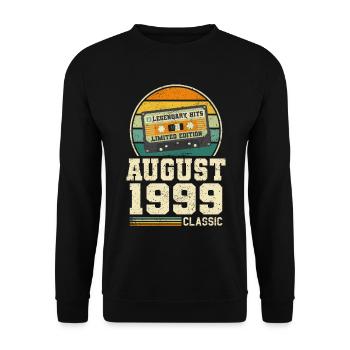 24th Birthday August Vintage 1999 Vintage - Unisex Sweatshirt - black - Front - Alina (178cm) & Michal (187cm)