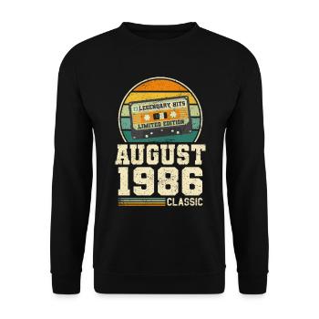 37th Birthday August Vintage 1986 Vintage - Unisex Sweatshirt - black - Front - Alina (178cm) & Michal (187cm)