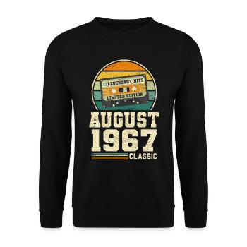 56ème Anniversaire Août Millésime 1967 - Sweat-shirt Unisexe - noir - Devant - Alina (178cm) & Michal (187cm)