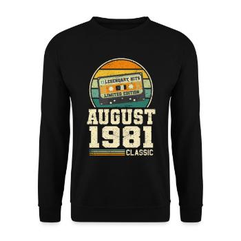 42ème Anniversaire Août Millésime 1981 - Sweat-shirt Unisexe - noir - Devant - Alina (178cm) & Michal (187cm)