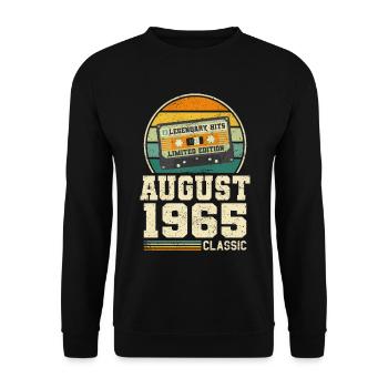 58e anniversaire Août Millésime 1965 Millésime - Sweat-shirt Unisexe - noir - Devant - Alina (178cm) & Michal (187cm)