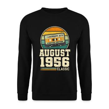 67th Birthday August Vintage 1956 Vintage - Unisex Sweatshirt - black - Front - Alina (178cm) & Michal (187cm)