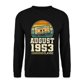 70th Birthday August Vintage 1953 Vintage - Unisex Sweatshirt - black - Front - Alina (178cm) & Michal (187cm)