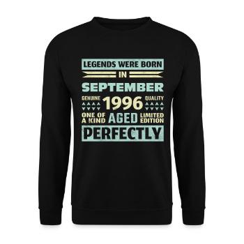 27th Birthday August Vintage 1996 Vintage - Unisex Sweatshirt - black - Front - Alina (178cm) & Michal (187cm)