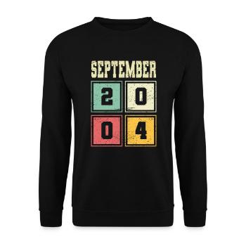 19th Birthday September Vintage 2004 Vintage - Unisex Sweatshirt - black - Front - Alina (178cm) & Michal (187cm)