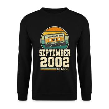 21ème Anniversaire Septembre Millésime 2002 Millésime - Sweat-shirt Unisexe - noir - Devant - Alina (178cm) & Michal (187cm)