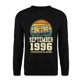 27th Birthday September Vintage 1996 Vintage - Unisex Sweatshirt - black - Front - Alina (178cm) & Michal (187cm)