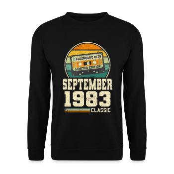 40th Birthday September Vintage 1983 Vintage - Unisex Sweatshirt - black - Front - Alina (178cm) & Michal (187cm)