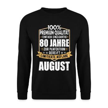 19. Geburtstag September Jahrgang 2004 Vintage - Unisex Pullover - Schwarz - Vorne - Alina (178cm) & Michal (187cm)