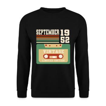70th Birthday September Vintage 1953 Vintage - Unisex Sweatshirt - black - Front - Alina (178cm) & Michal (187cm)
