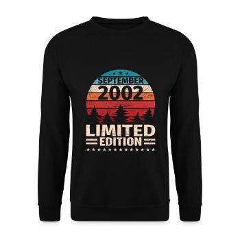 21. Geburtstag September Jahrgang 2002 Vintage - Unisex Pullover - Schwarz - Vorne - Alina (178cm) & Michal (187cm)