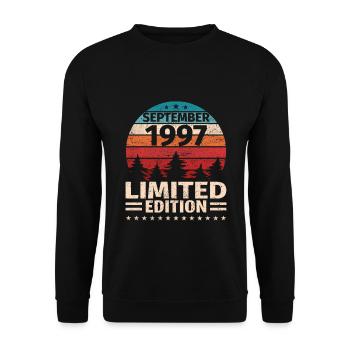 26ème anniversaire Septembre Millésime 1997 Millésime - Sweat-shirt Unisexe - noir - Devant - Alina (178cm) & Michal (187cm)