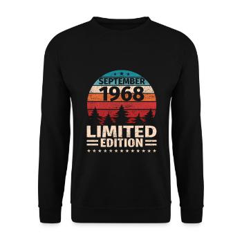 55e anniversaire Septembre Millésime 1968 Millésime - Sweat-shirt Unisexe - noir - Devant - Alina (178cm) & Michal (187cm)