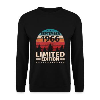 57th Birthday September Vintage 1966 Vintage - Unisex Sweatshirt - black - Front - Alina (178cm) & Michal (187cm)