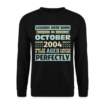19th Birthday October Vintage 2004 Vintage - Unisex Sweatshirt - black - Front - Alina (178cm) & Michal (187cm)