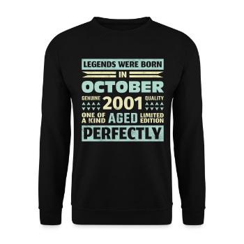 22nd Birthday October Vintage 2001 Vintage - Unisex Sweatshirt - black - Front - Alina (178cm) & Michal (187cm)