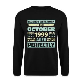 24th Birthday October Vintage 1999 Vintage - Unisex Sweatshirt - black - Front - Alina (178cm) & Michal (187cm)
