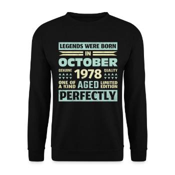 45th Birthday October Vintage 1978 Vintage - Unisex Sweatshirt - black - Front - Alina (178cm) & Michal (187cm)