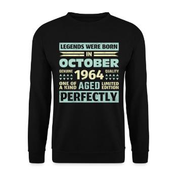 59th Birthday October Vintage 1964 Vintage - Unisex Sweatshirt - black - Front - Alina (178cm) & Michal (187cm)