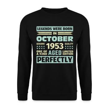 70th Birthday October Vintage 1953 Vintage - Unisex Sweatshirt - black - Front - Alina (178cm) & Michal (187cm)