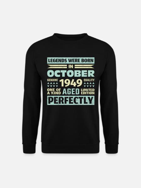 74. Geburtstag Oktober Jahrgang 1949 Vintage - Unisex Pullover - Schwarz