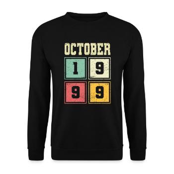 24th Birthday October Vintage 1999 Vintage - Unisex Sweatshirt - black - Front - Alina (178cm) & Michal (187cm)