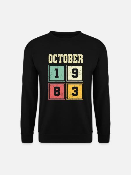 40. Geburtstag Oktober Jahrgang 1983 Vintage - Unisex Pullover - Schwarz
