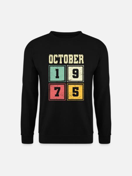 48. Geburtstag Oktober Jahrgang 1975 Vintage - Unisex Pullover - Schwarz