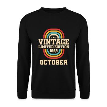59th Birthday October Vintage 1964 Vintage - Unisex Sweatshirt - black - Front - Alina (178cm) & Michal (187cm)