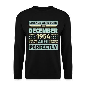 69th Birthday December Vintage 1954 Vintage - Unisex Sweatshirt - black - Front - Alina (178cm) & Michal (187cm)