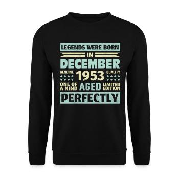 70th Birthday December Vintage 1953 Vintage - Unisex Sweatshirt - black - Front - Alina (178cm) & Michal (187cm)