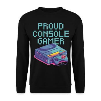 Proud Console Gamer - leicht - Unisex Pullover - Schwarz - Vorne - Alina (178cm) & Michal (187cm)