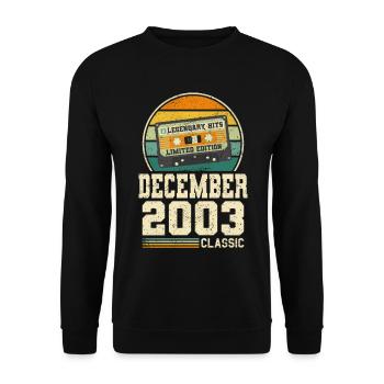 20e anniversaire Décembre Millésime 2003 Millésime - Sweat-shirt Unisexe - noir - Devant - Alina (178cm) & Michal (187cm)