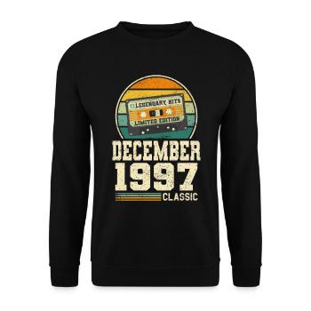 26. Geburtstag Dezember Jahrgang 1997 Vintage - Unisex Pullover - Schwarz - Vorne - Alina (178cm) & Michal (187cm)