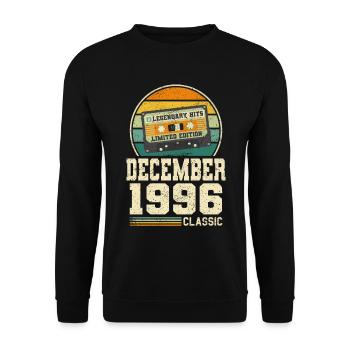 27th Birthday December Vintage 1996 Vintage - Unisex Sweatshirt - black - Front - Alina (178cm) & Michal (187cm)