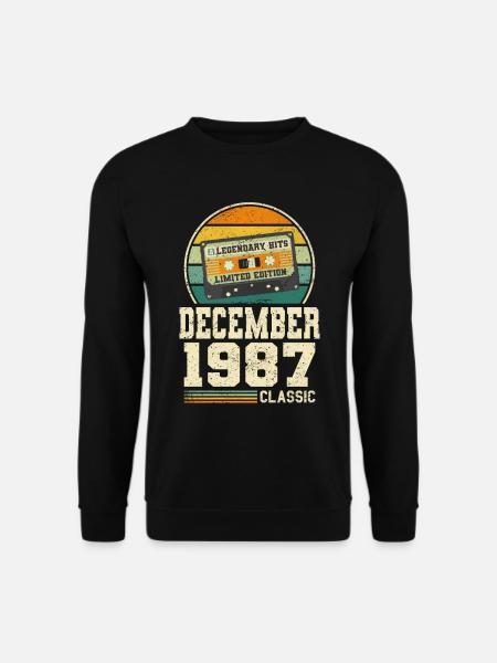 36e anniversaire Décembre Millésime 1987 Millésime - Sweat-shirt Unisexe - noir