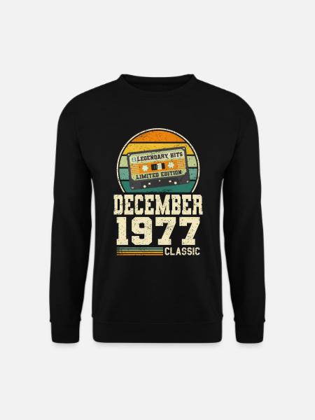 46. Geburtstag Dezember Jahrgang 1977 Vintage - Unisex Pullover - Schwarz