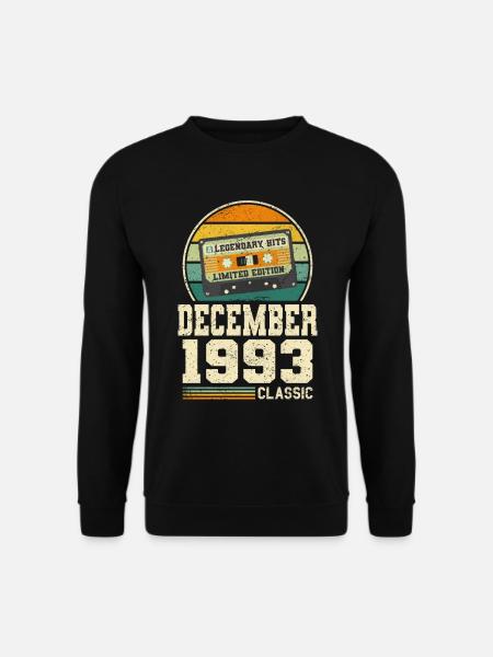 30. Geburtstag Dezember Jahrgang 1993 Vintage - Unisex Pullover - Schwarz