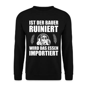 Bauern Subvention Spruch Protest Ampel - Unisex Pullover - Schwarz - Vorne - Alina (178cm) & Michal (187cm)