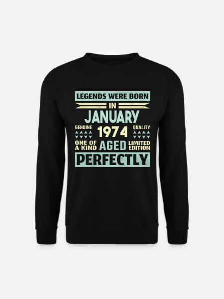 50. Geburtstag Januar Jahrgang 1974 Geschenkidee - Unisex Pullover - Schwarz