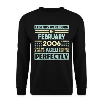18th Birthday January Vintage 2006 Gift Idea - Unisex Sweatshirt - black - Front - Alina (178cm) & Michal (187cm)