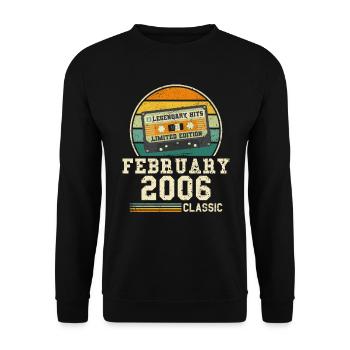 18th Birthday January Vintage 2006 Gift Idea - Unisex Sweatshirt - black - Front - Alina (178cm) & Michal (187cm)